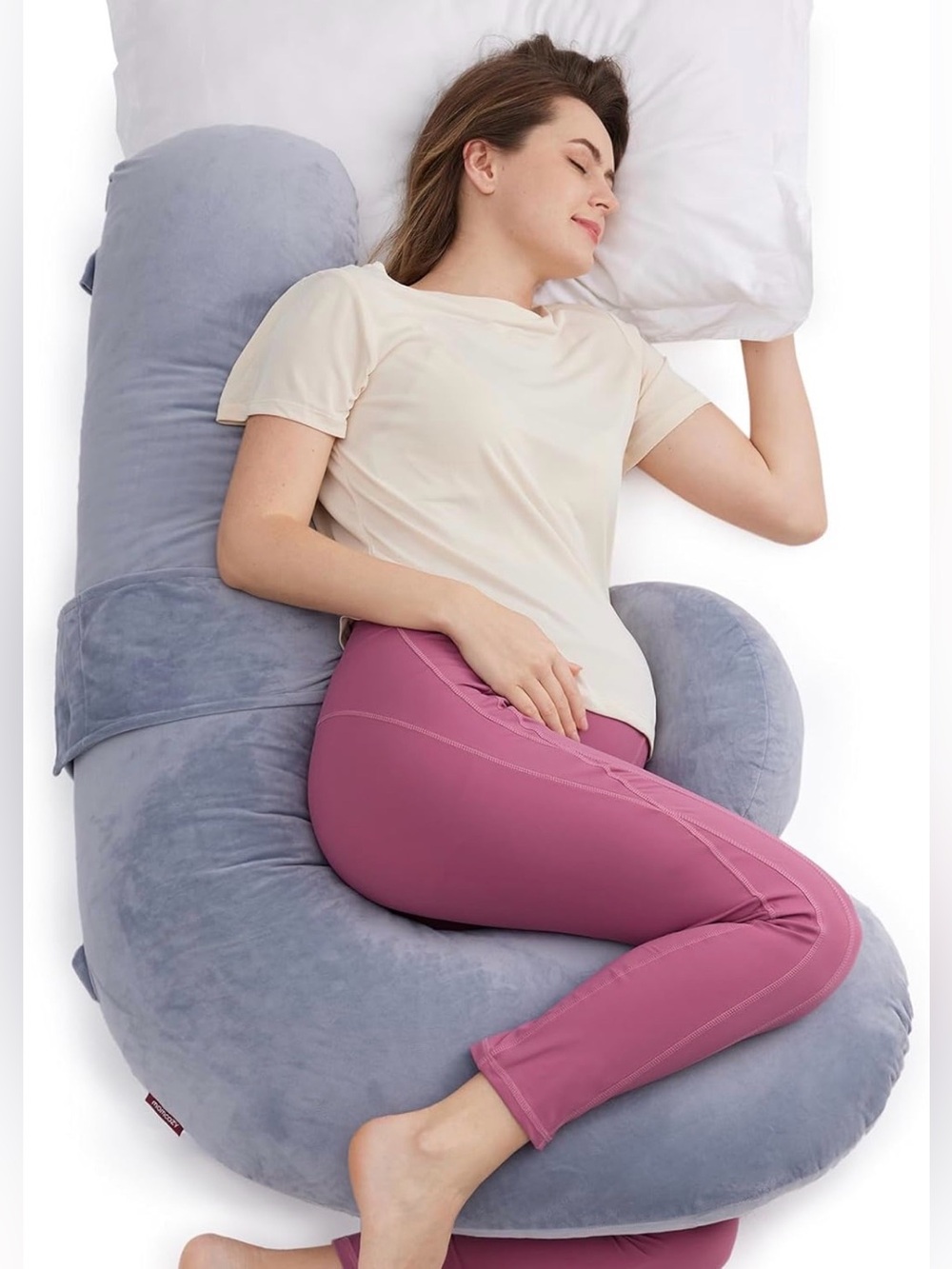 Momcozy Pregnancy Pillow Original F Shaped Maternity Pillow Pregnant Full Body